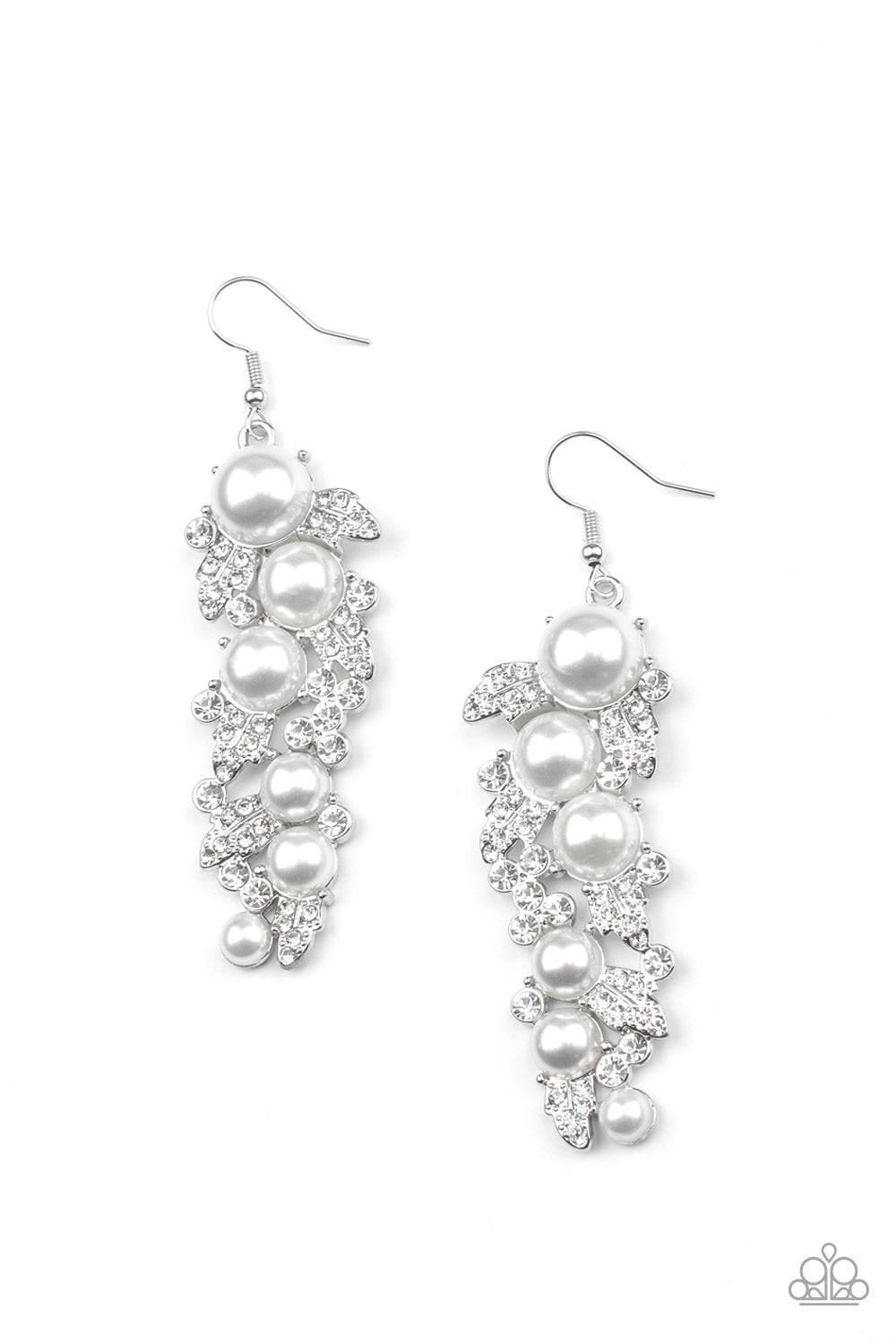 The Party Has Arrived - white - Paparazzi earrings