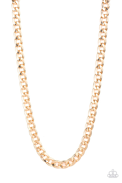 The Underdog - gold - Paparazzi mens necklace