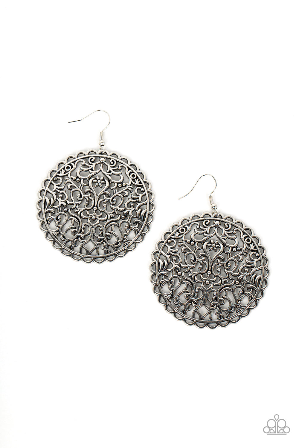 The Whole Nine VINEYARDS - silver - Paparazzi earrings