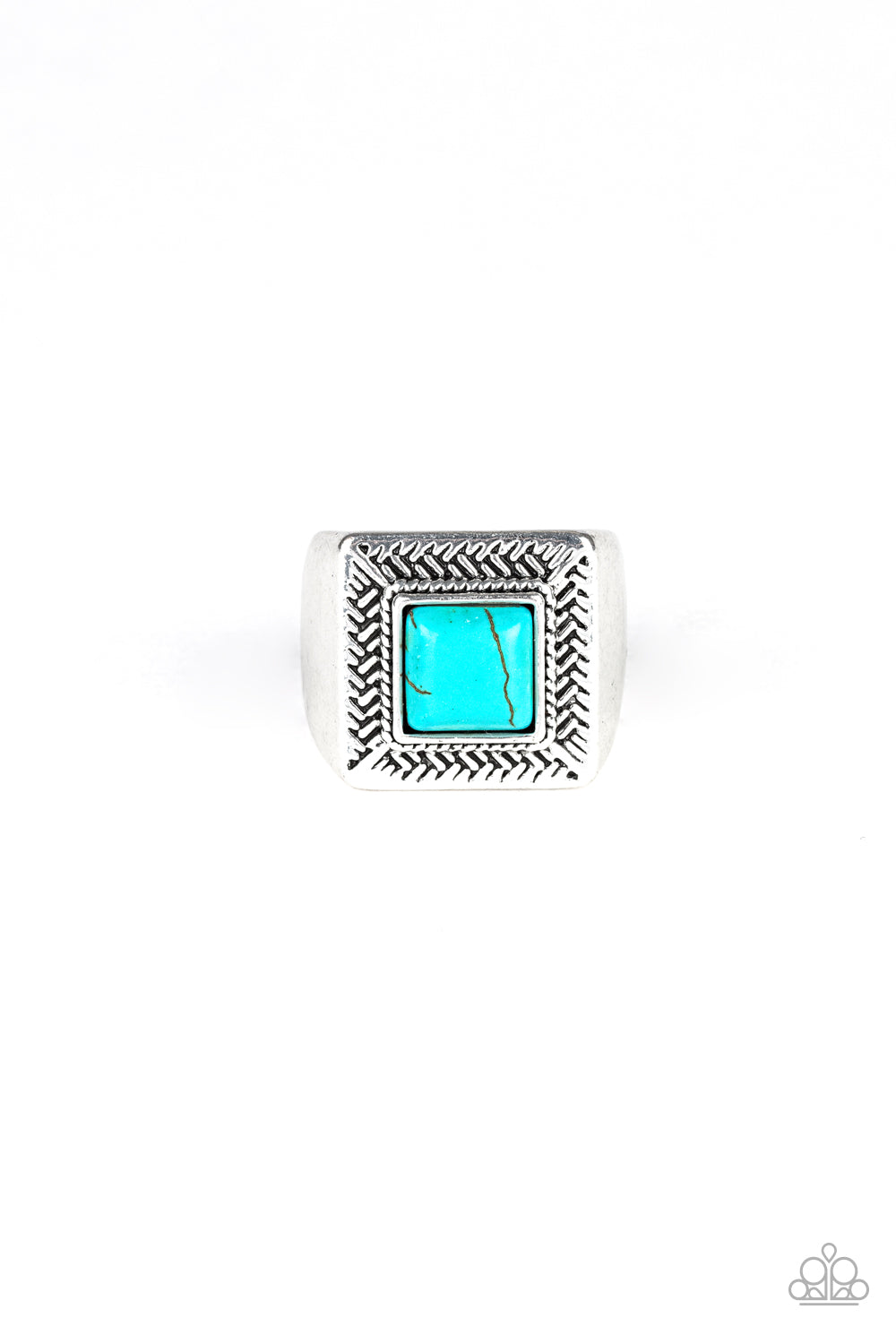 The Wrangler - blue - Paparazzi MENS ring