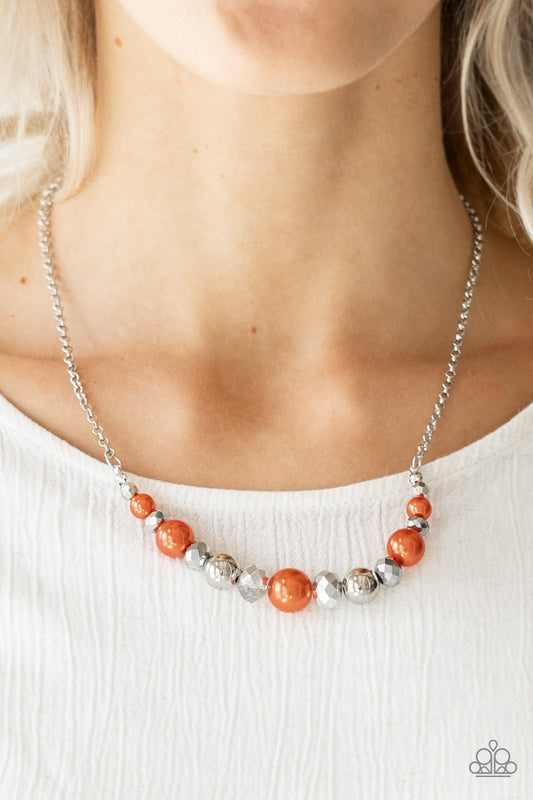 The Big Leaguer - orange - Paparazzi necklace