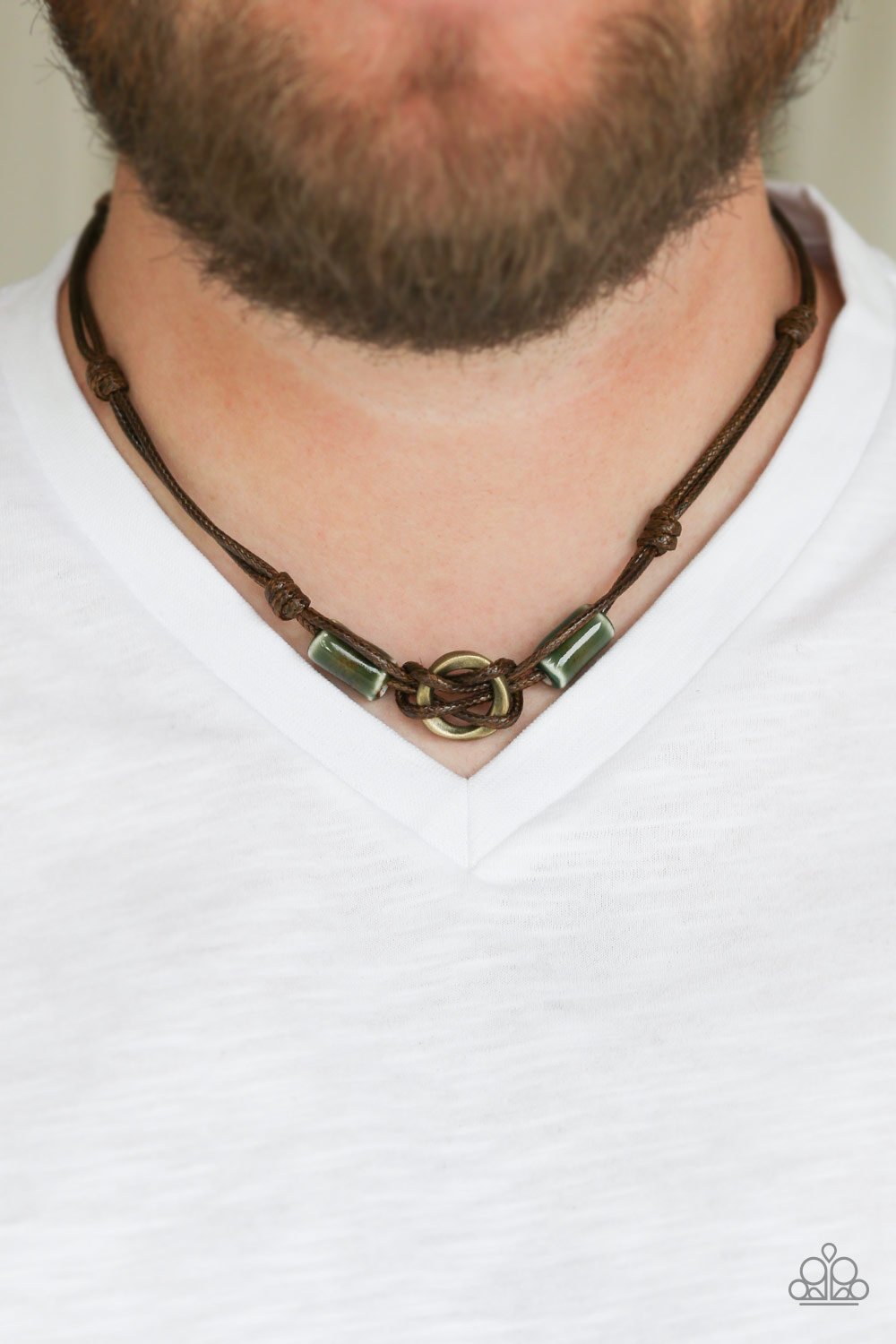 The Broncobuster - green - Paparazzi mens necklace