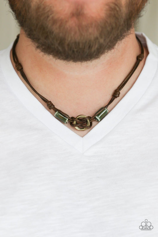 The Broncobuster - green - Paparazzi mens necklace