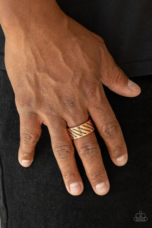 The Cavalier-copper-Paparazzi MENS ring