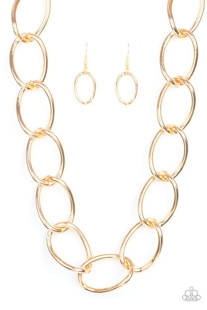 The Challenger - gold - Paparazzi necklace