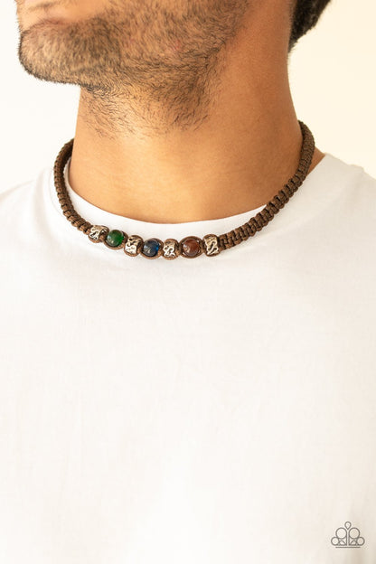 The Great ALP-brown-Paparazzi mens necklace
