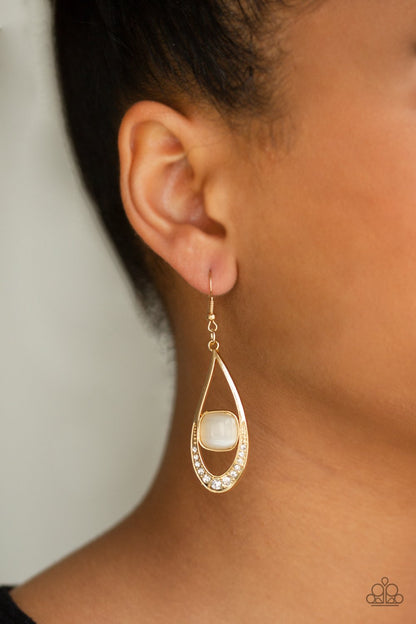 The Greatest GLOW on Earth - gold - Paparazzi earrings