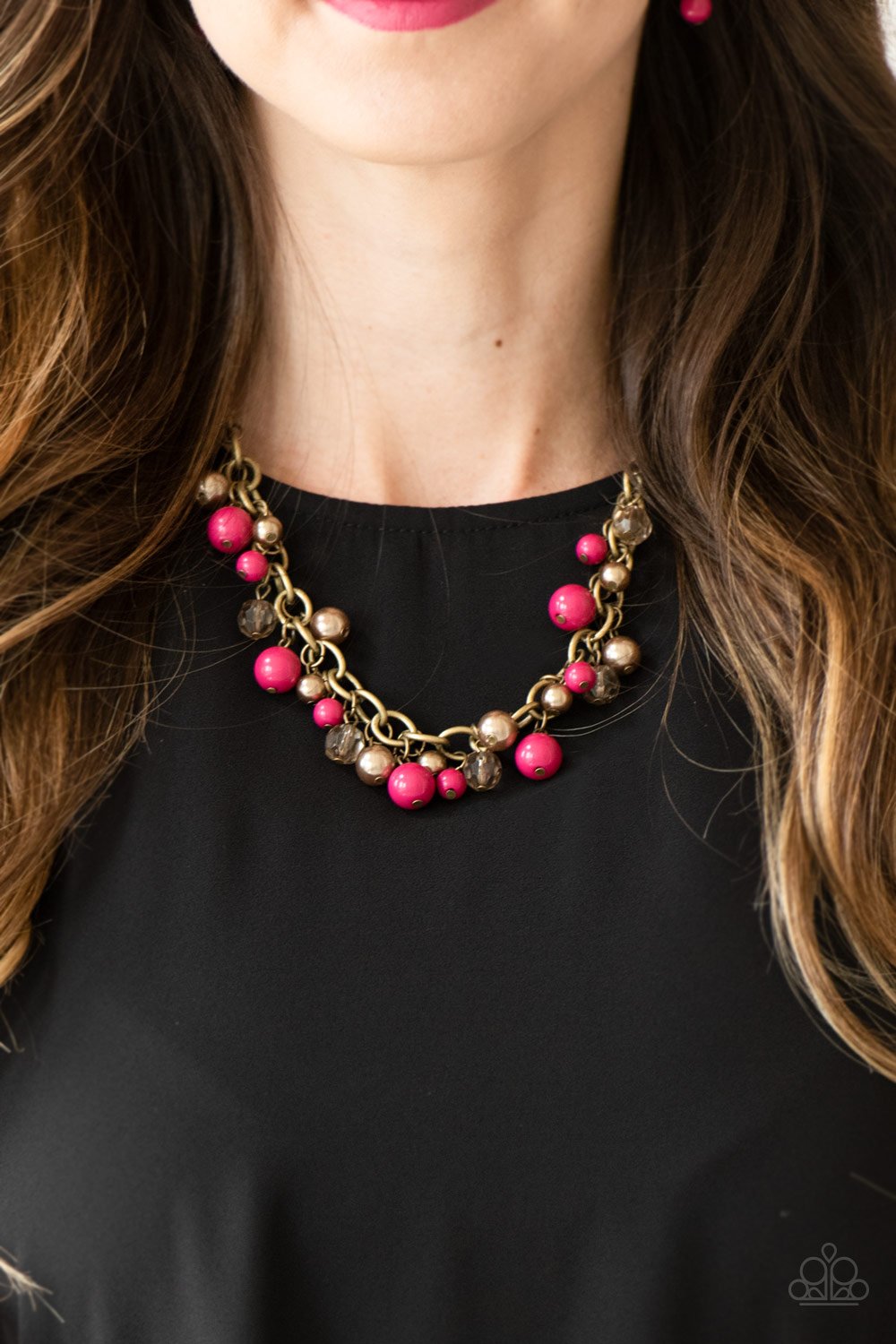 The Grit Crowd-pink-Paparazzi necklace