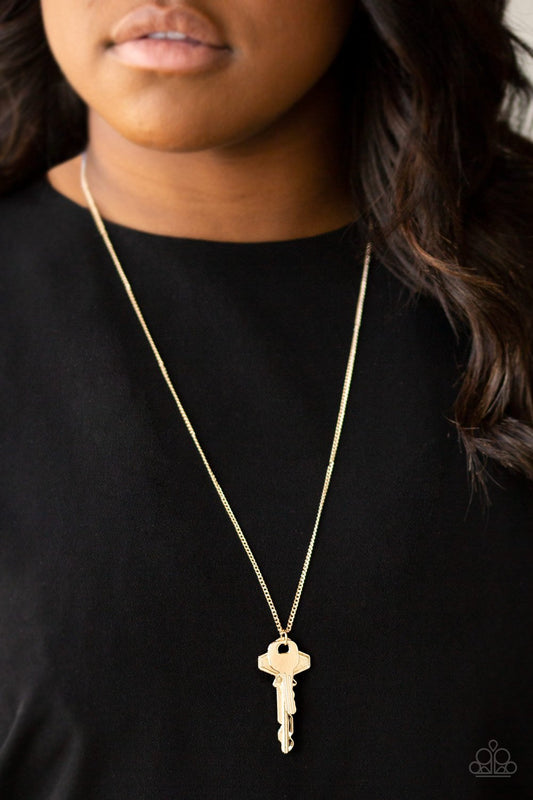 The Keynoter-gold-Paparazzi necklace