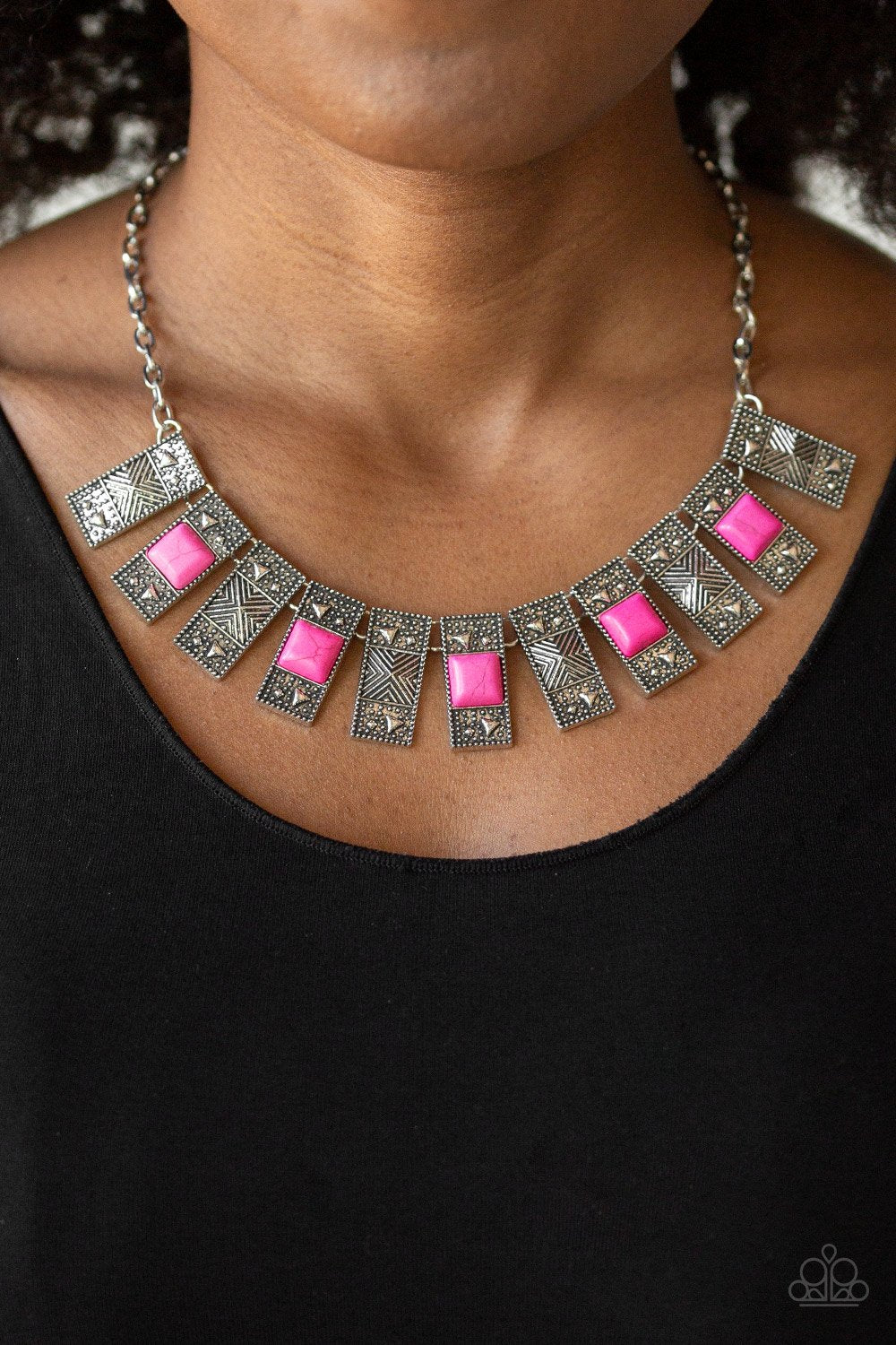 The MANE Contender-pink-Paparazzi necklace