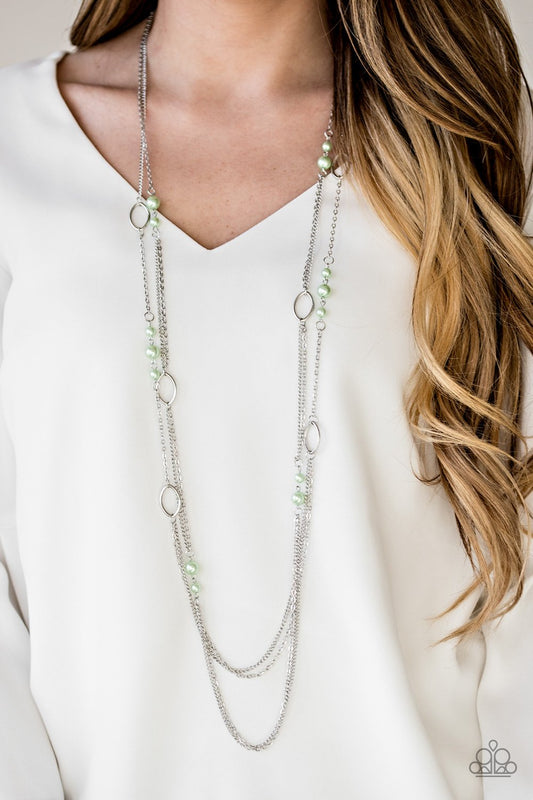 The New Girl in Town - green - Paparazzi necklace