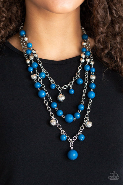 The PartyGoer - blue - Paparazzi necklace