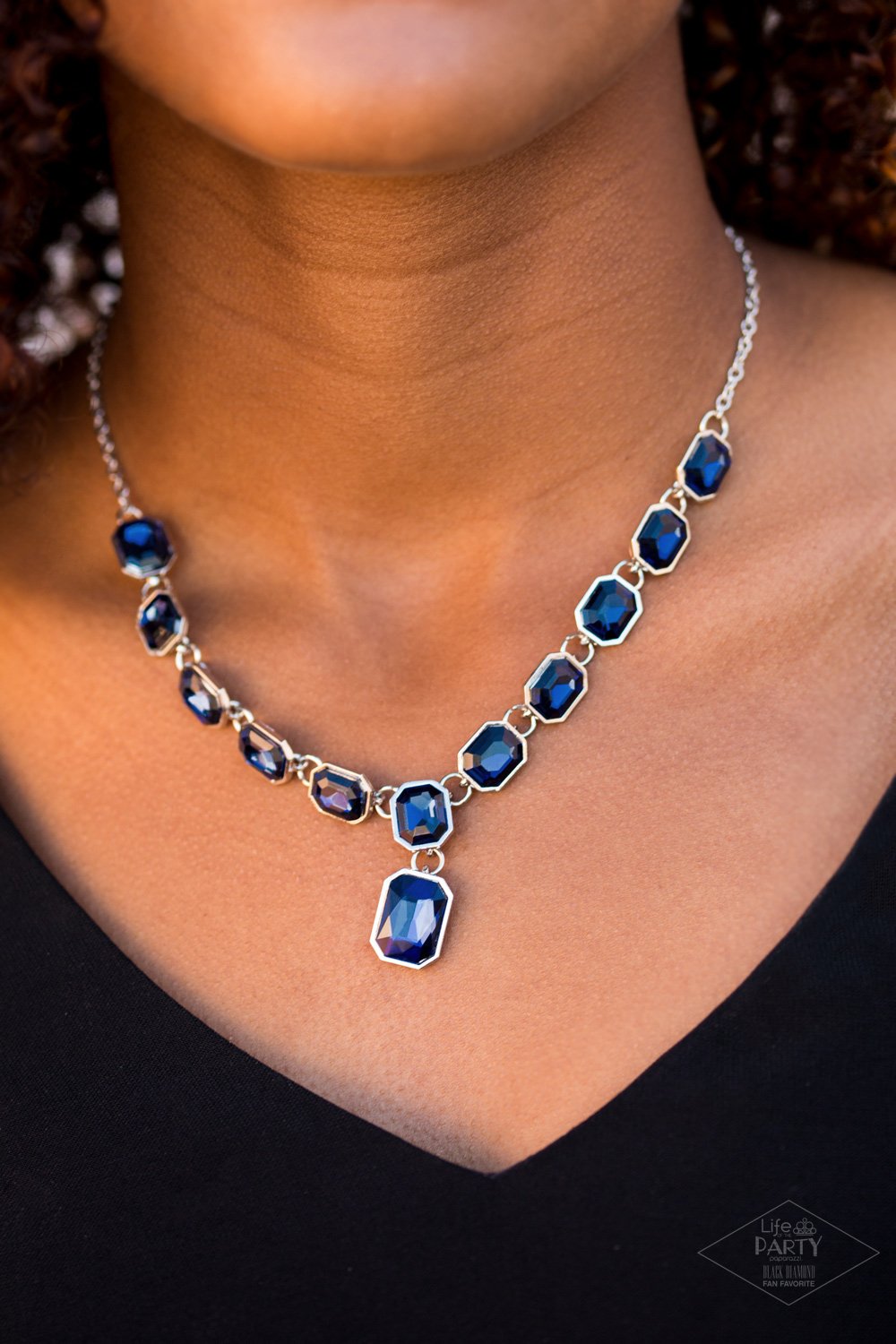 The Right to Remain Sparkly-blue-Paparazzi necklace