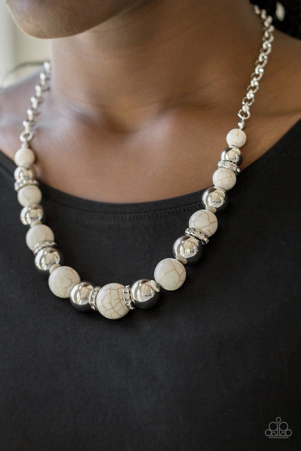 The Ruling Class-white-Paparazzi necklace