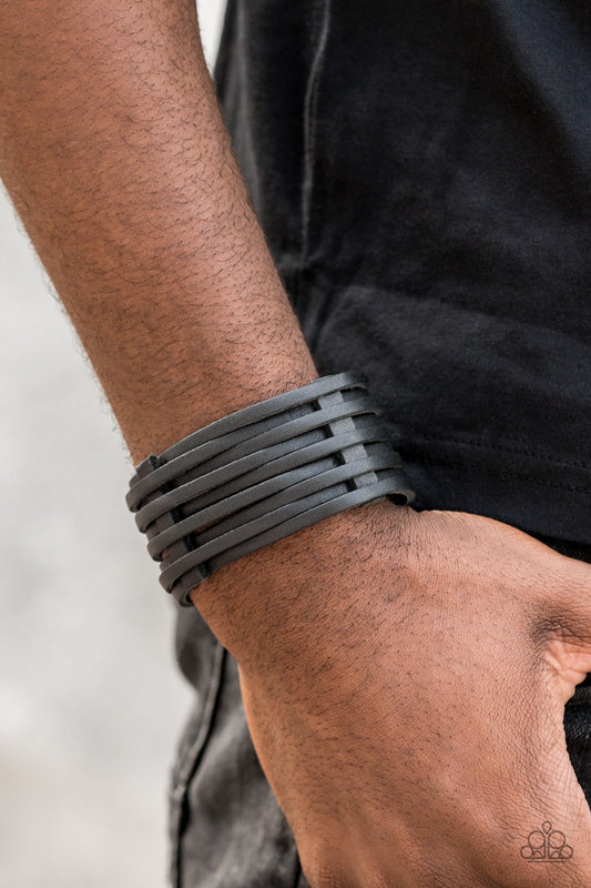 The Starting Lineup-black-Paparazzi MENS bracelet