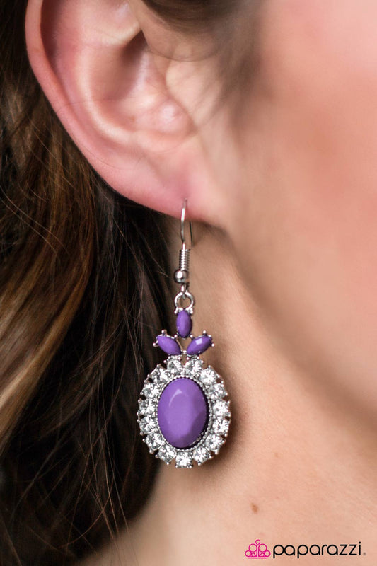 Think Like a Queen - Purple - Paparazzi earrings