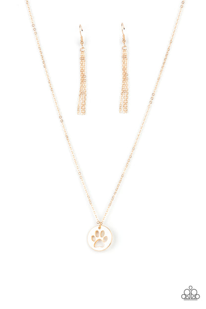 Think PAW-sitive - gold - Paparazzi necklace