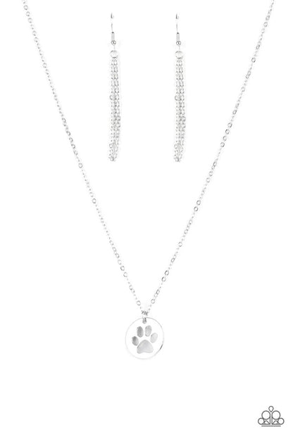 Think PAW-sitive - silver - Paparazzi necklace