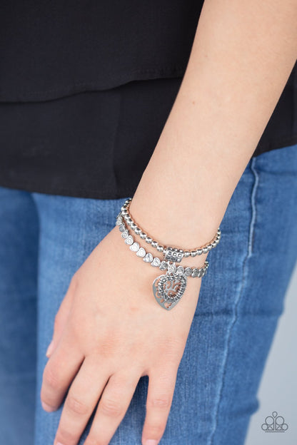 Think With Your Heart-silver-Paparazzi bracelet