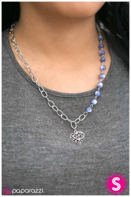 This May HEART A Little - Blue - Paparazzi necklace