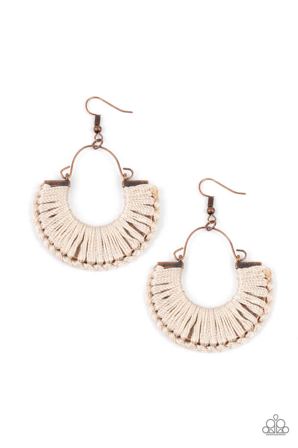 Threadbare Beauty - copper - Paparazzi earrings