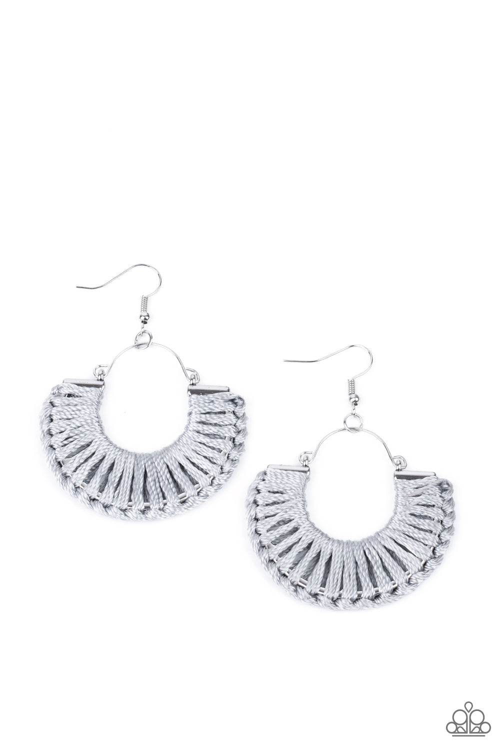 Threadbare Beauty - silver - Paparazzi earrings
