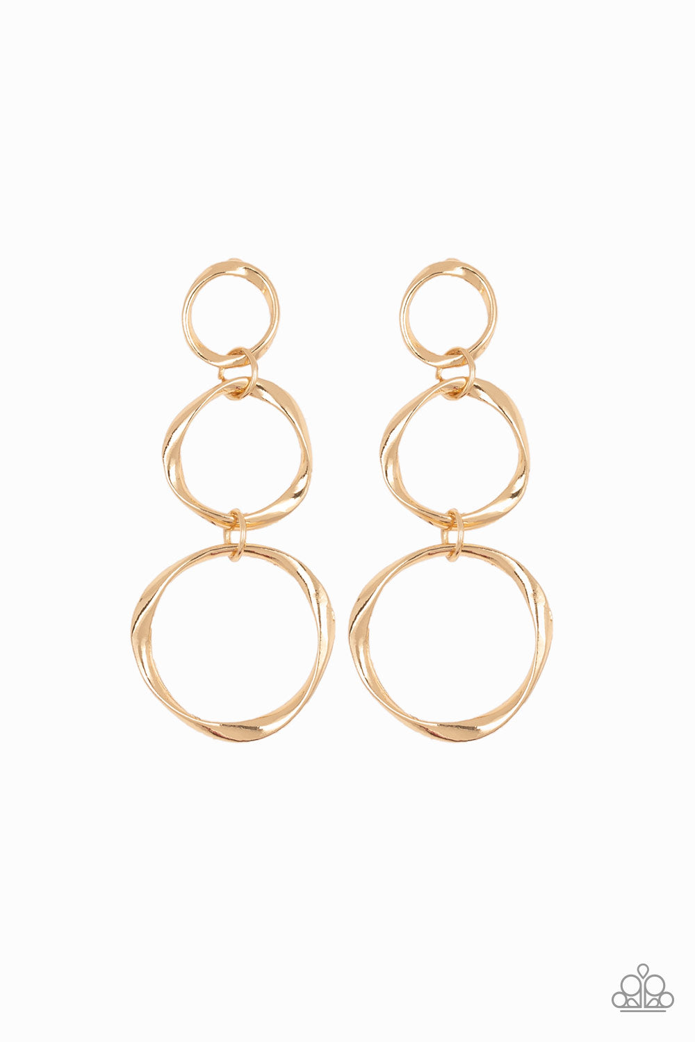 Three Ring Radiance - gold - Paparazzi earrings