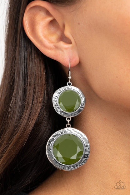 Thrift Shop Stop - green - Paparazzi earrings