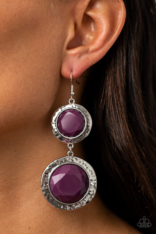 Thrift Shop Stop - purple - Paparazzi earrings