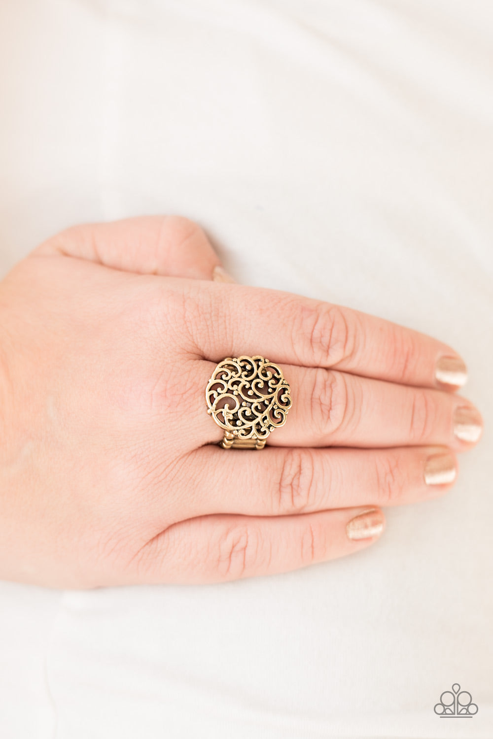 Thrills and Frills - brass - Paparazzi ring