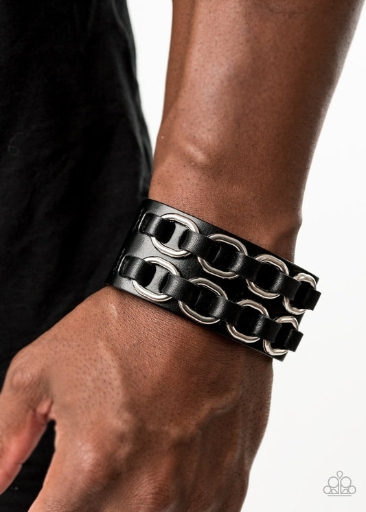 Throttle It Out-black-Paparazzi mens bracelet