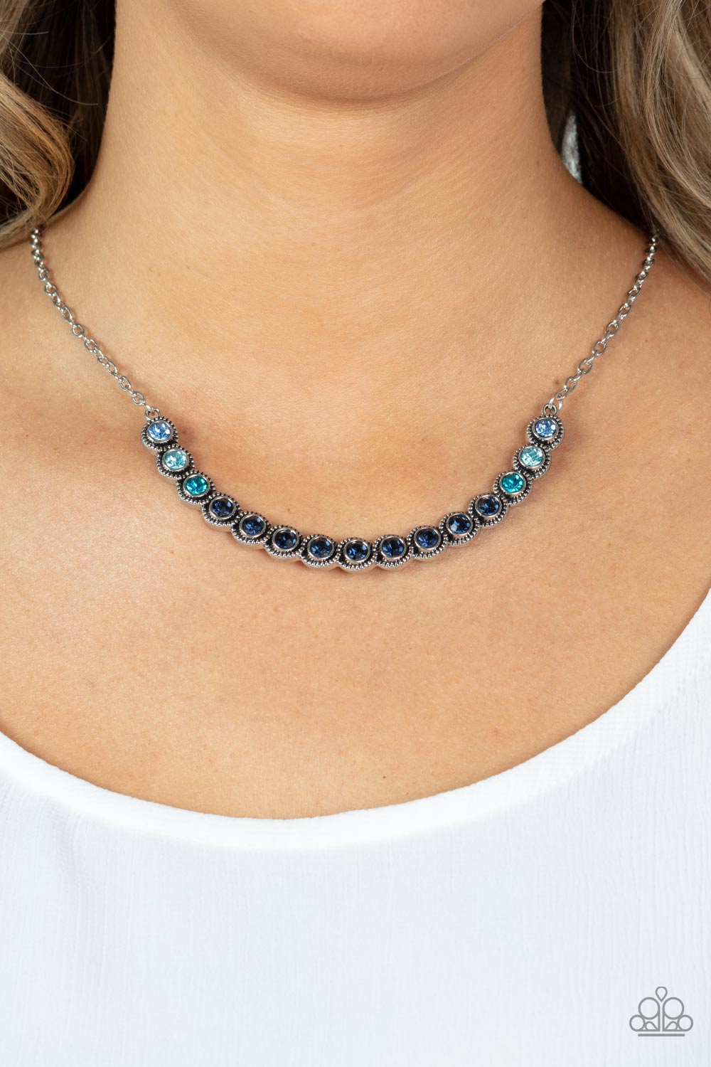 Throwing SHADES - blue - Paparazzi necklace