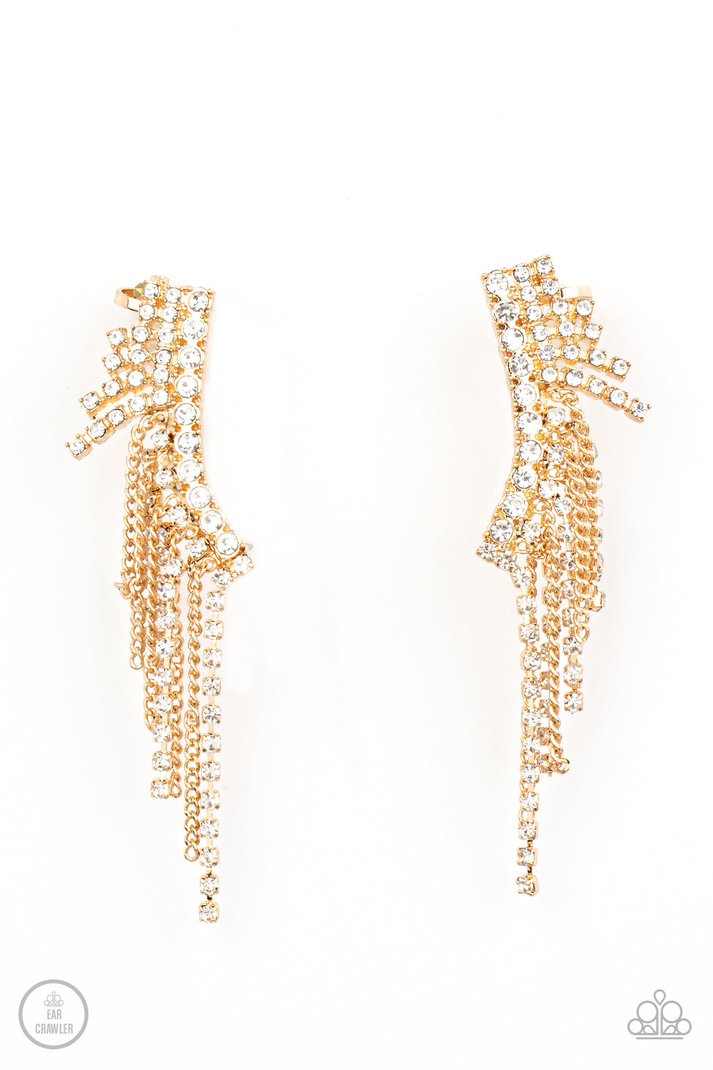 Thunderstruck Sparkle - gold - Paparazzi earrings