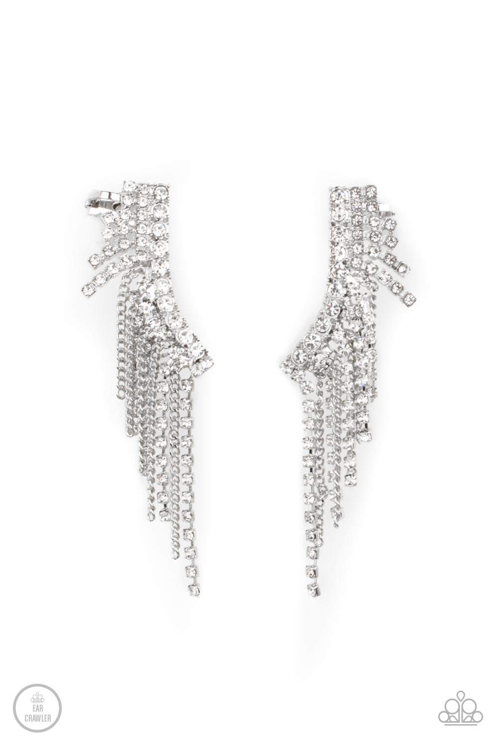 Thunderstruck Sparkle - white - Paparazzi earrings