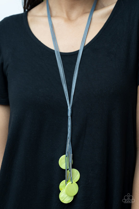 Tidal Tassels - green - Paparazzi necklace