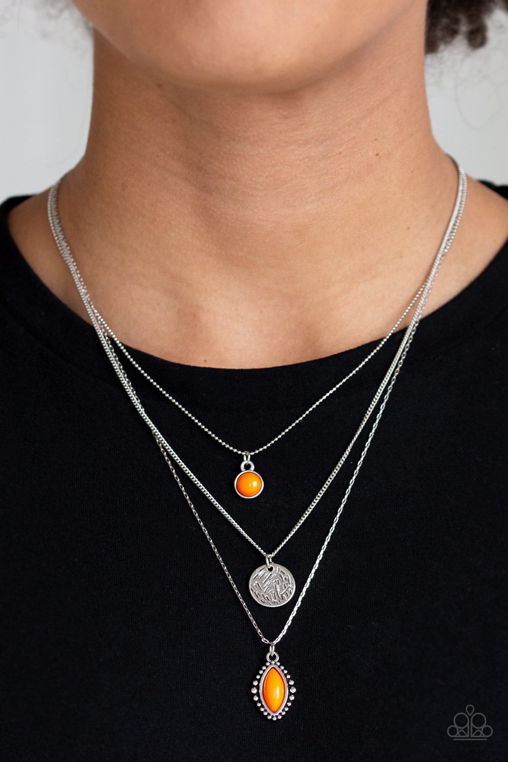Tide Drifter-orange-Paparazzi necklace