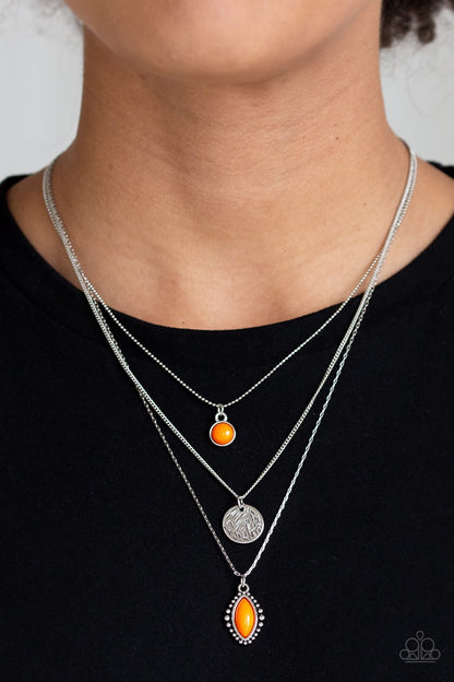 Tide Drifter-orange-Paparazzi necklace