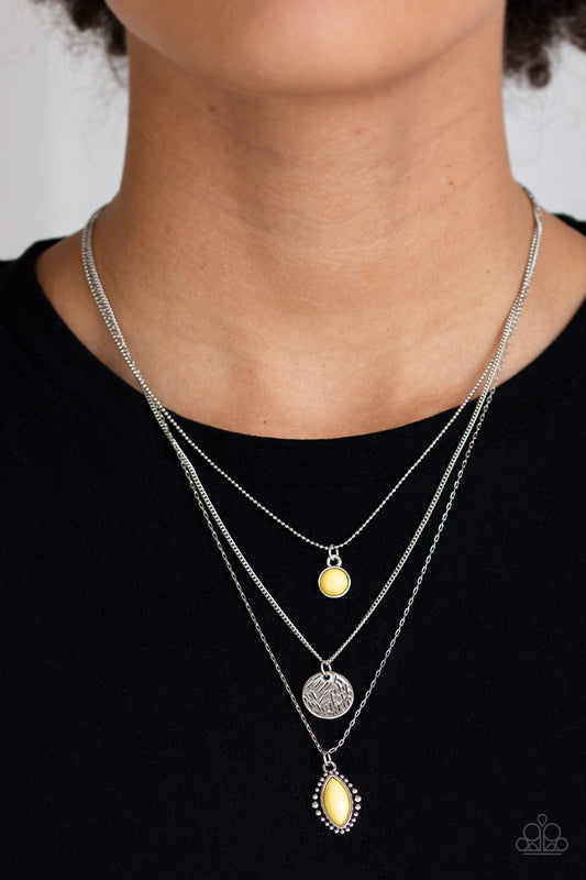 Tide Drifter-yellow-Paparazzi necklace