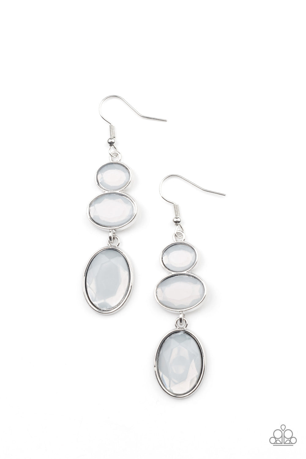 Tiers Of Tranquility - white - Paparazzi earrings