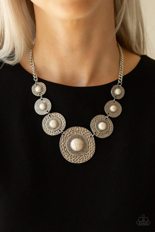 Tiger Trap-white-Paparazzi necklace