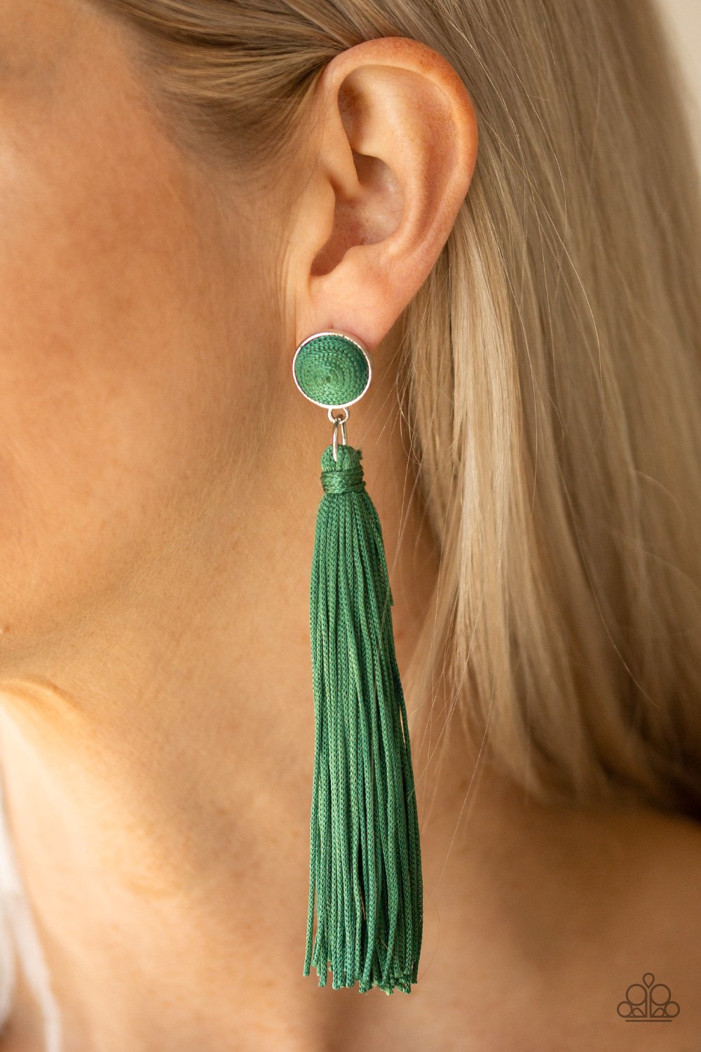 Tightrope Tassel-green-Paparazzi earrings