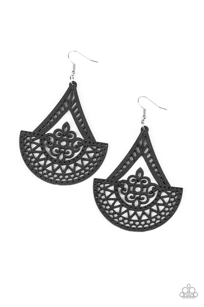 Tiki Sunrise - black - Paparazzi earrings