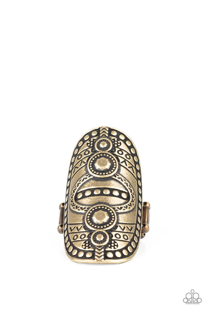 Tiki Trail - brass - Paparazzi ring