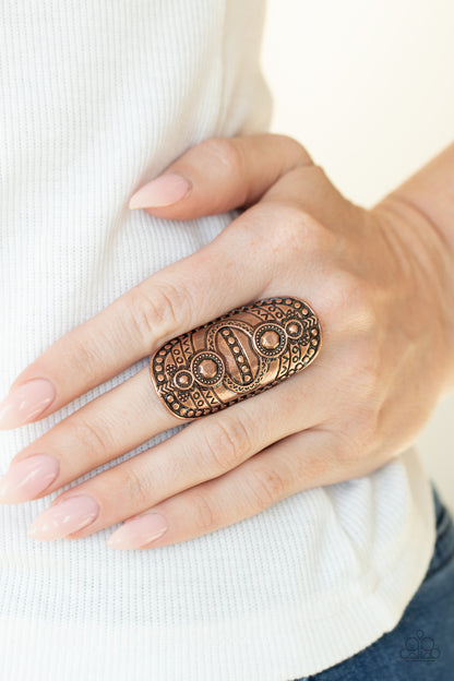 Tiki Trail - copper - Paparazzi ring