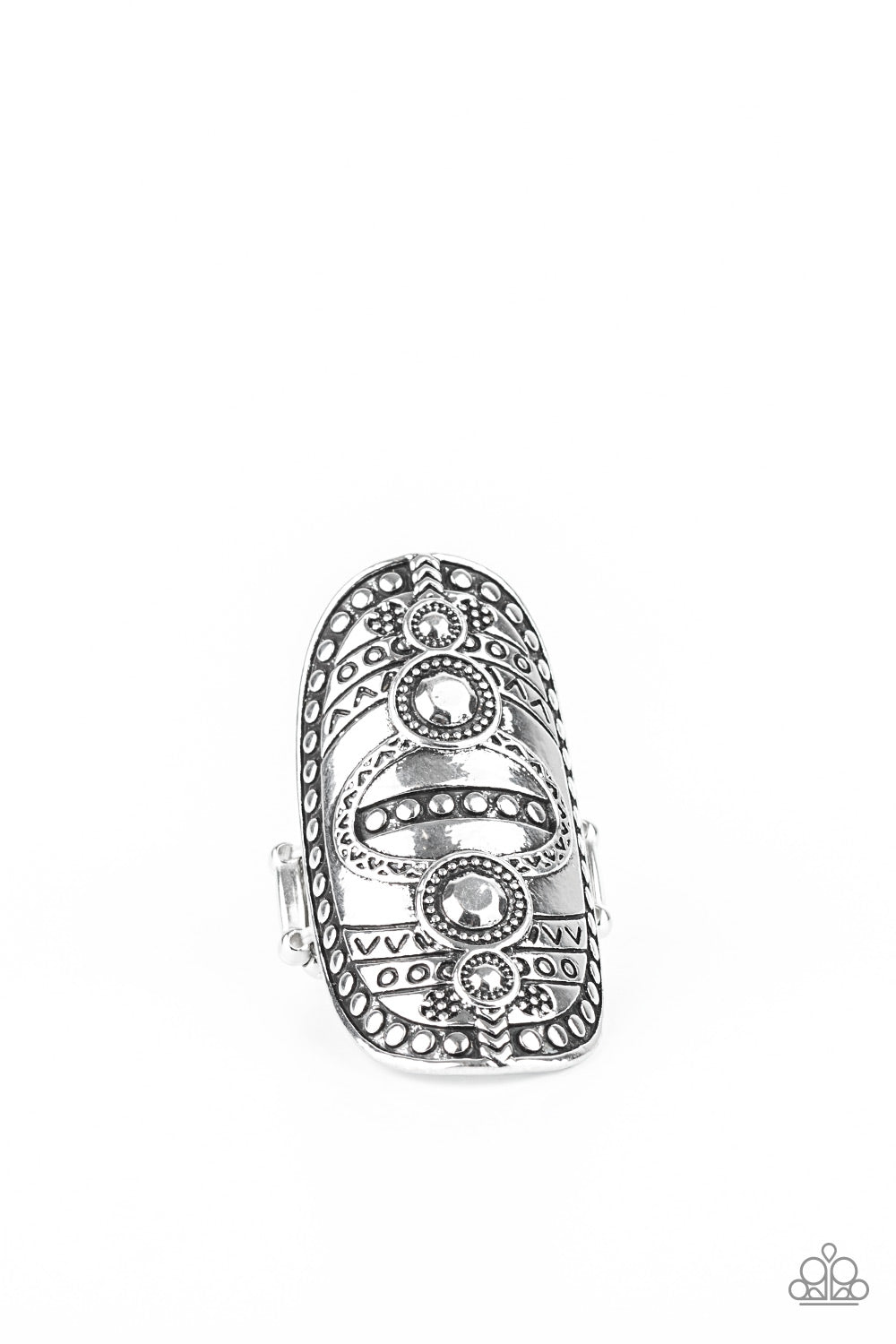 Tiki Trail - silver - Paparazzi ring