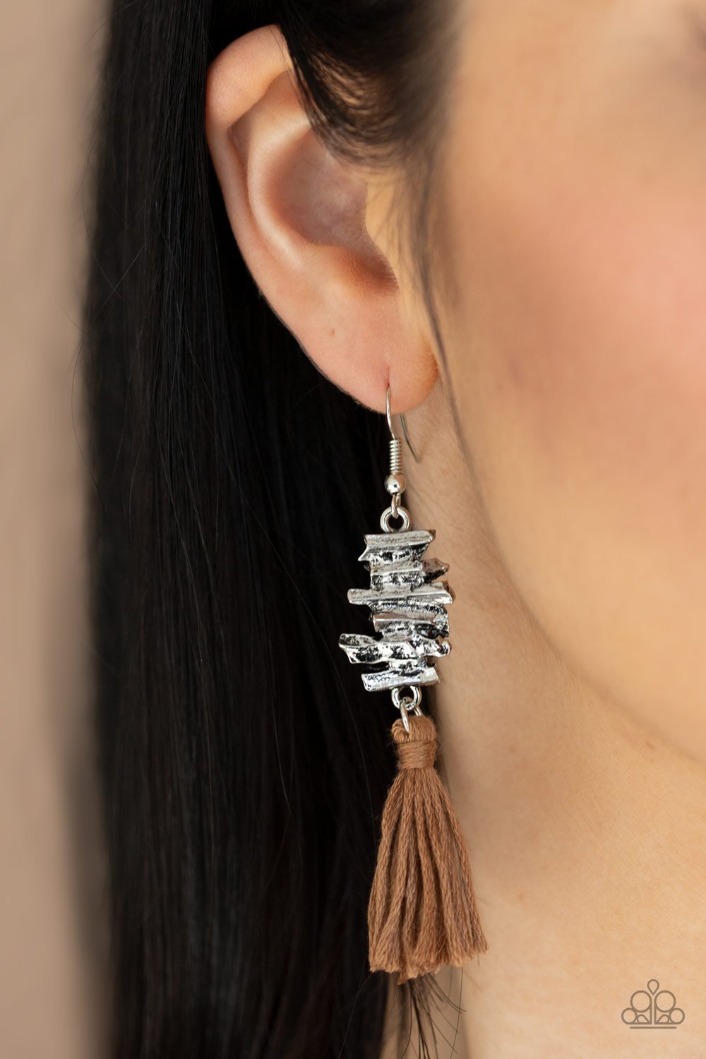 Tiki Tassel-brown-Paparazzi earrings