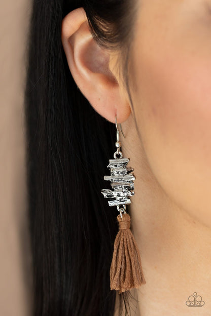Tiki Tassel-brown-Paparazzi earrings