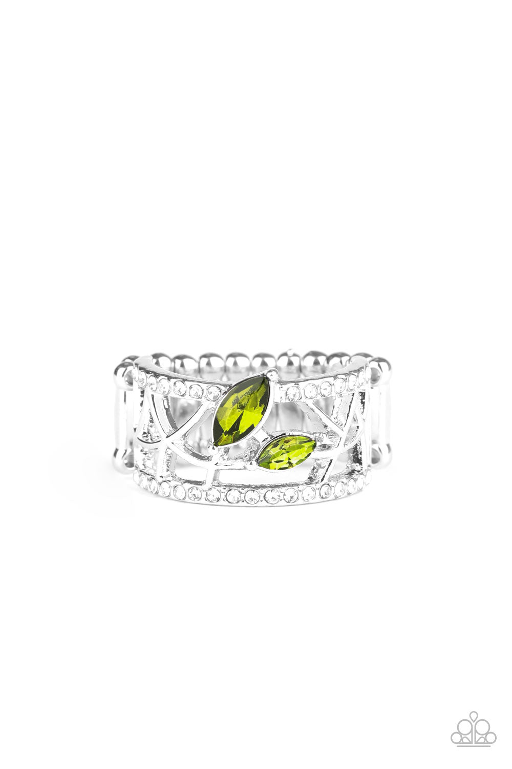 Tilted Twinkle - green - Paparazzi ring