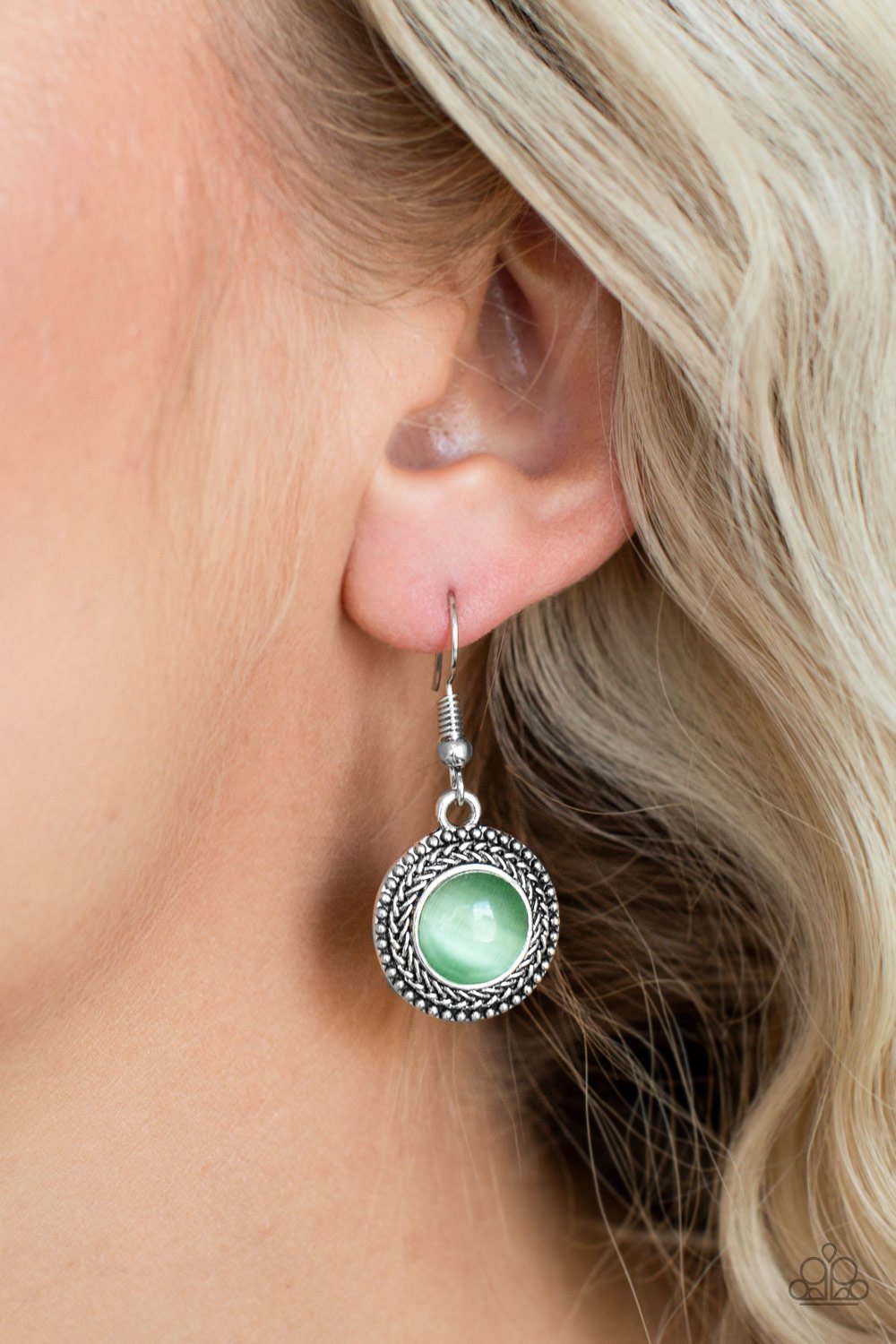 Time to GLOW Up - green - Paparazzi earrings