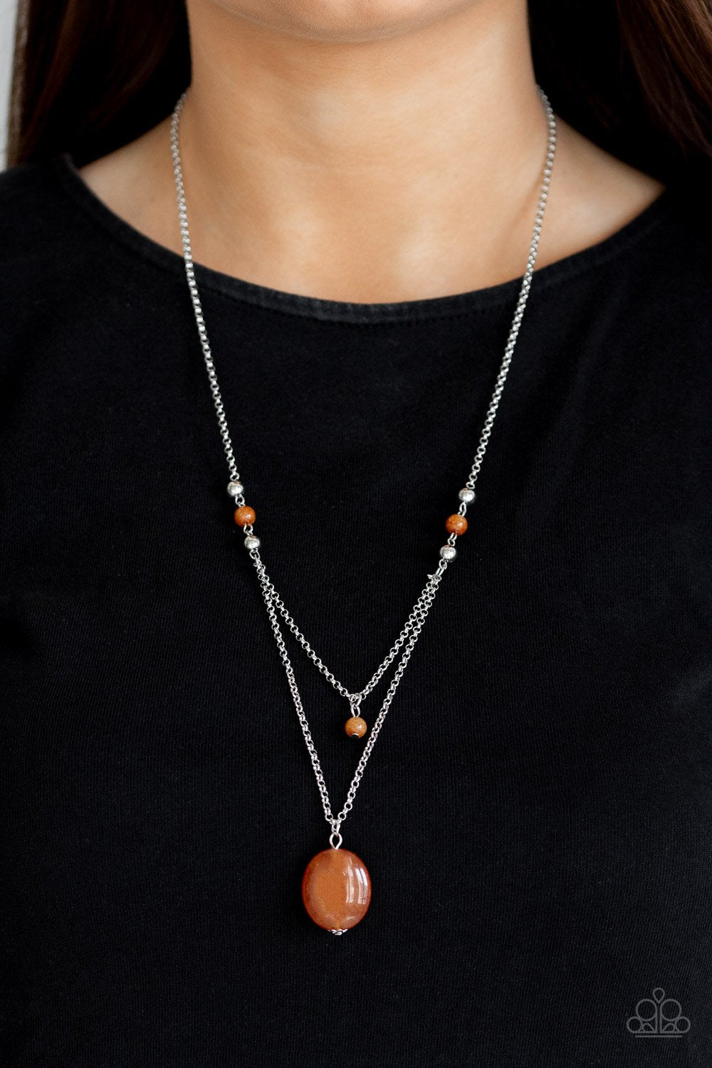 Time to Hit the ROAM-orange-Paparazzi necklace